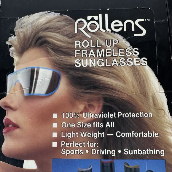 VTG Rollens Roll-Up Frameless Sunglasses 48 Pair Store Display NOS Deadstock 80s main image 10